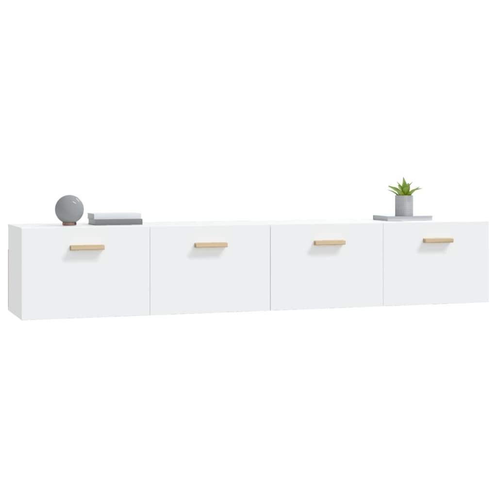 Armários parede 2pcs 100x36,5x35 cm derivados de madeira branco