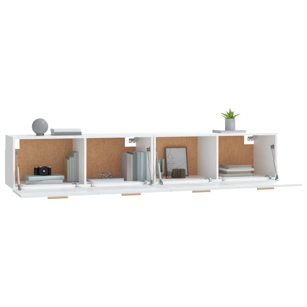 Armários parede 2pcs 100x36,5x35 cm derivados de madeira branco