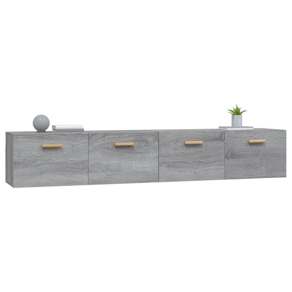 Armários parede 2pcs 100x36,5x35 cm derivados cinza sonoma