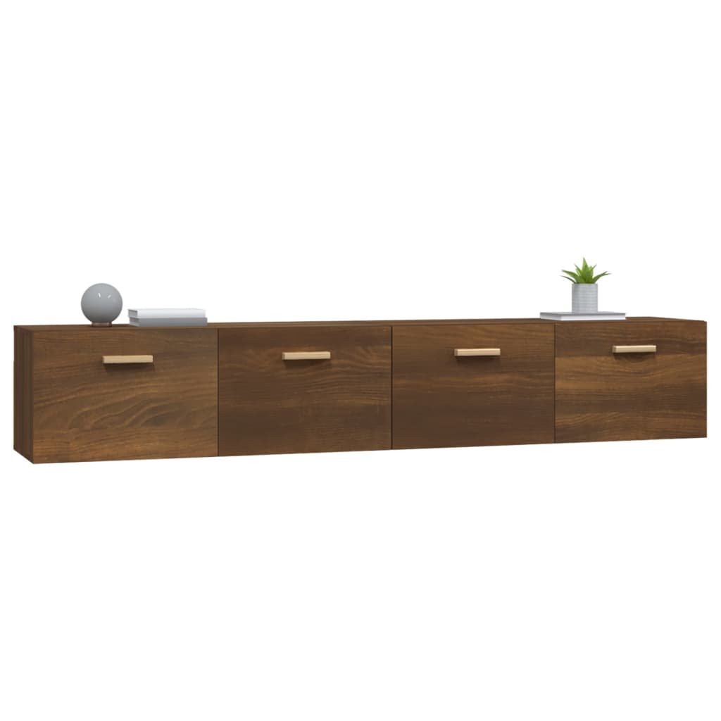 Armários parede 2pcs 100x36,5x35 cm derivados madeira castanho