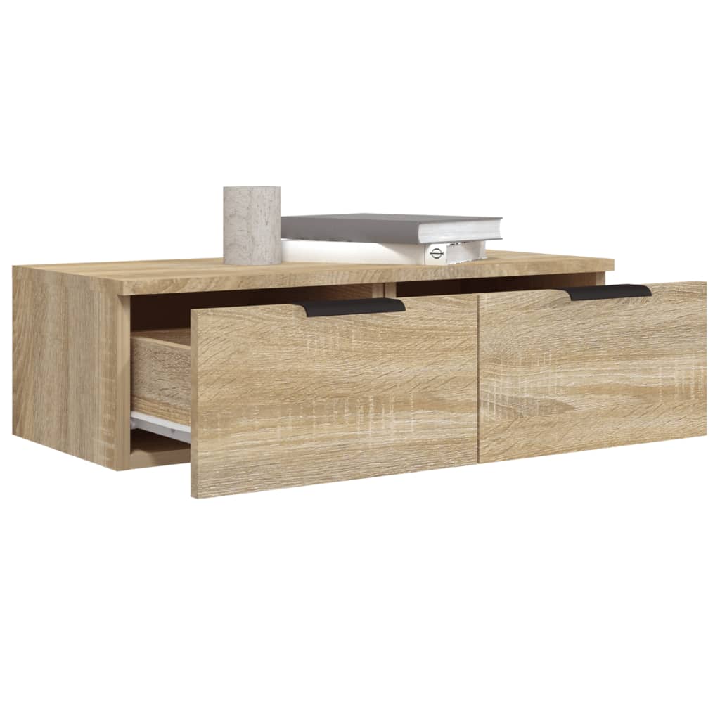 Armários parede 2pcs 68x30x20 cm derivados madeira sonoma