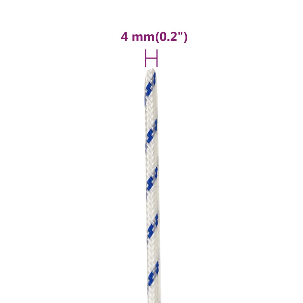 Corda de barco 4 mm 100 m polipropileno branco