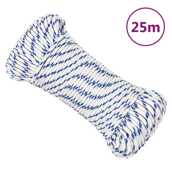 Corda de barco 5 mm 25 m polipropileno branco