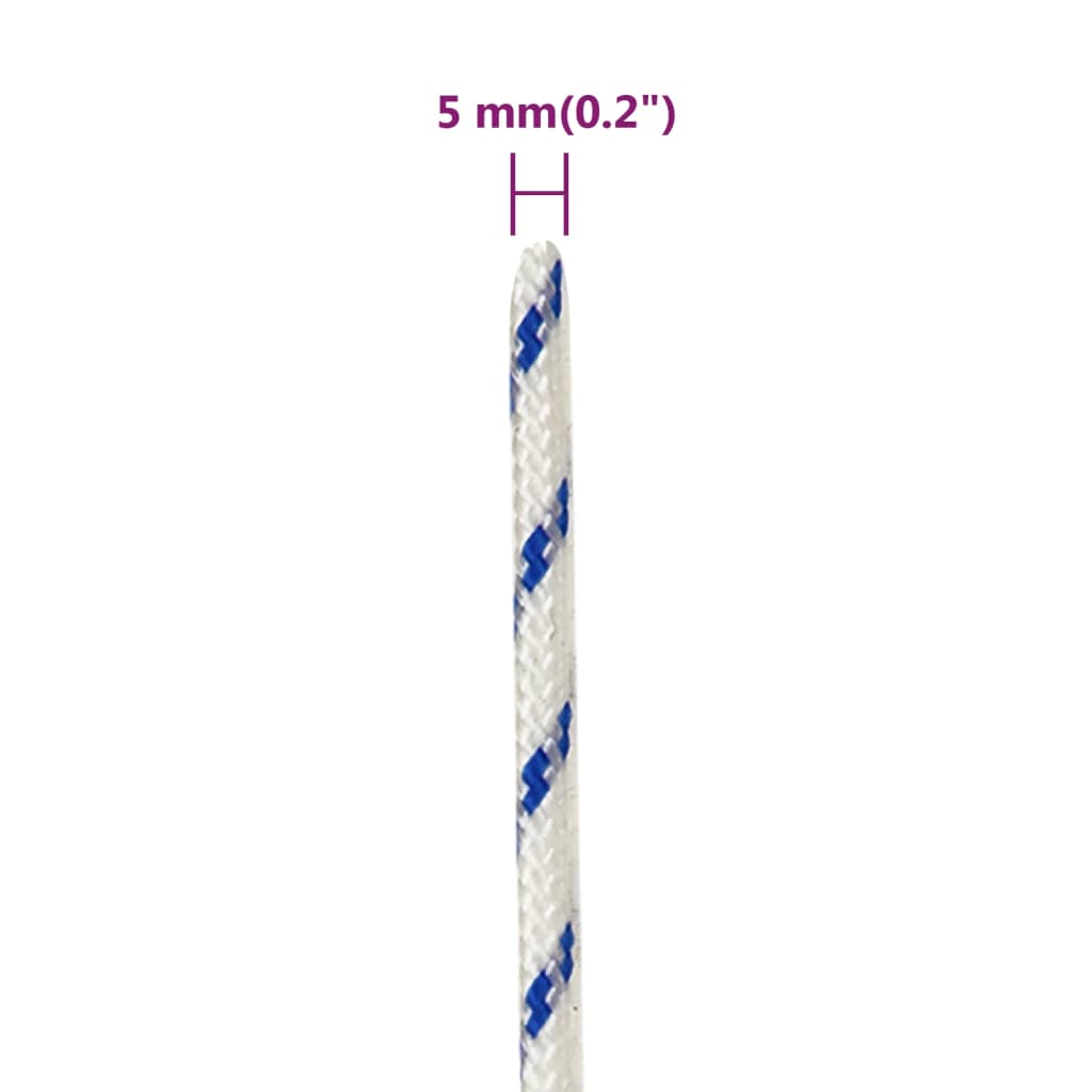 Corda de barco 5 mm 500 m polipropileno branco