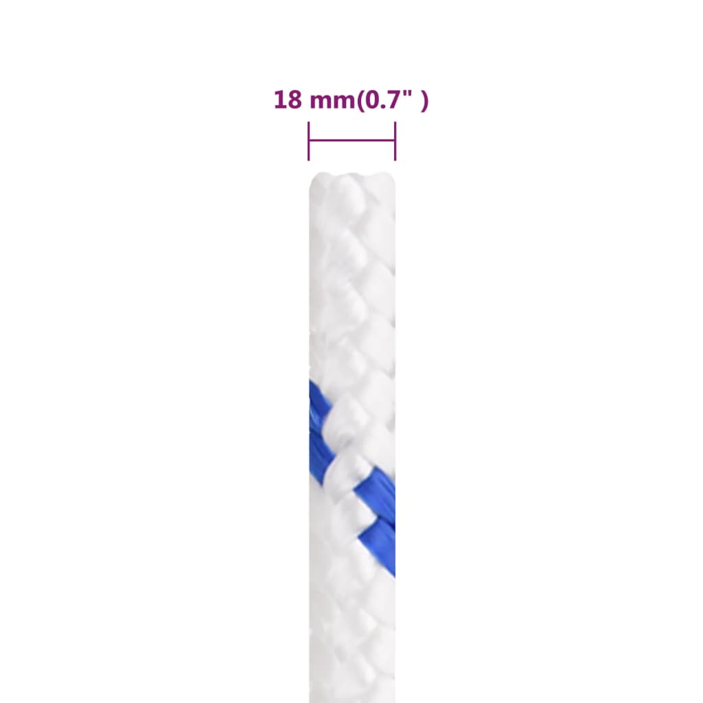 Corda de barco 18 mm 25 m polipropileno branco