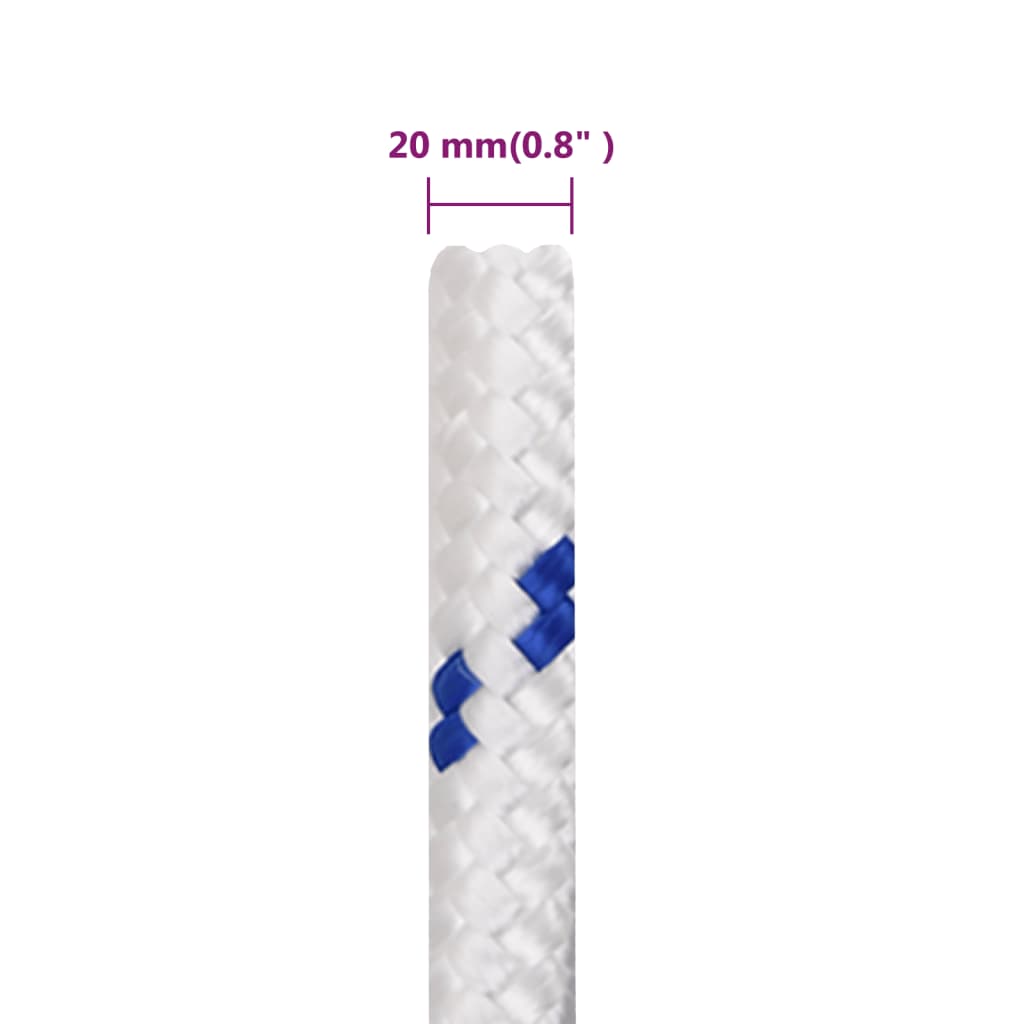 Corda de barco 20 mm 25 m polipropileno branco