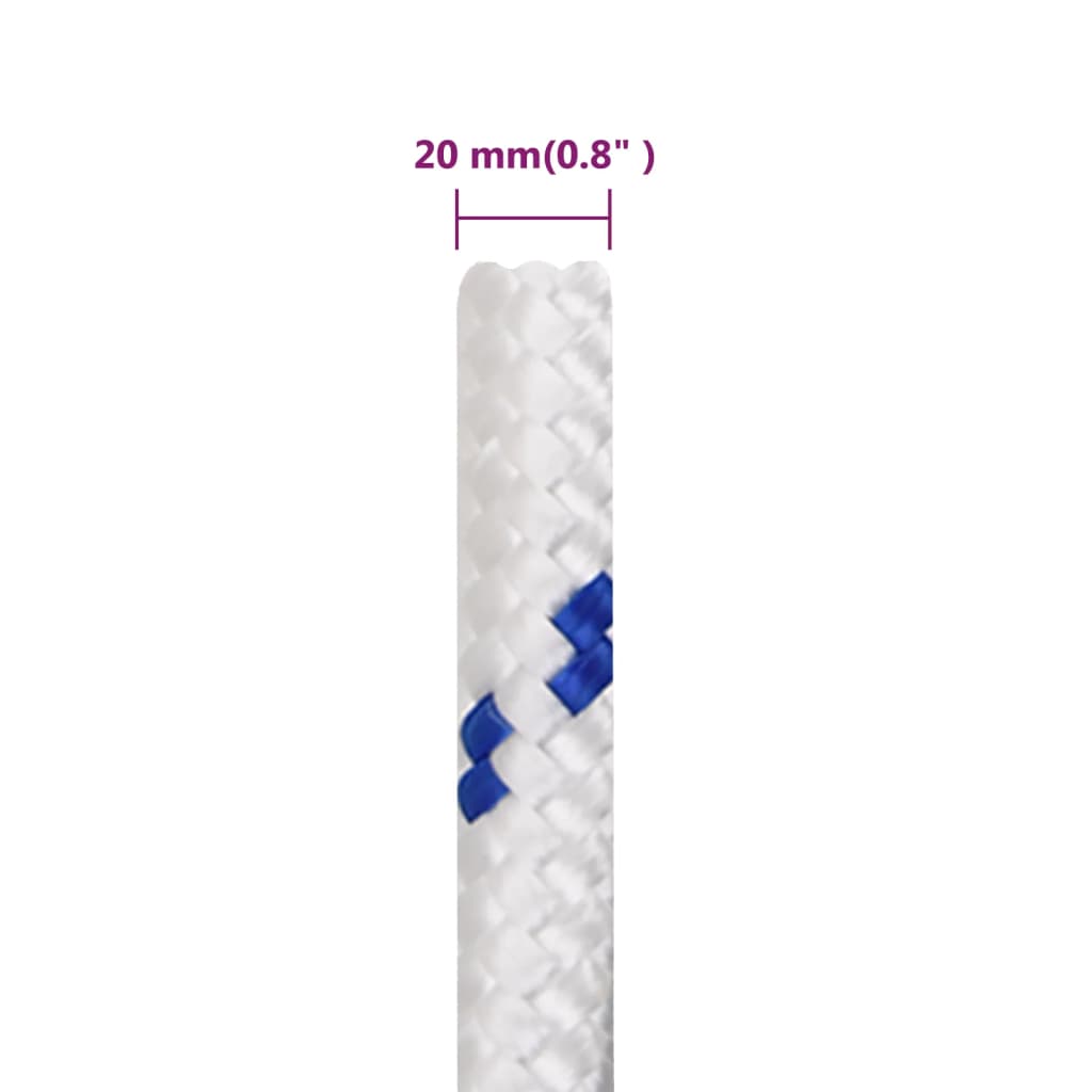 Corda de barco 20 mm 100 m polipropileno branco