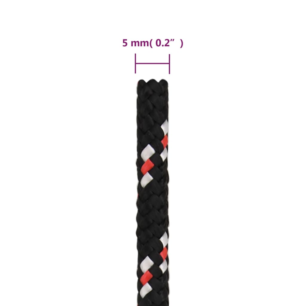 Corda de barco 5 mm 250 m polipropileno preto
