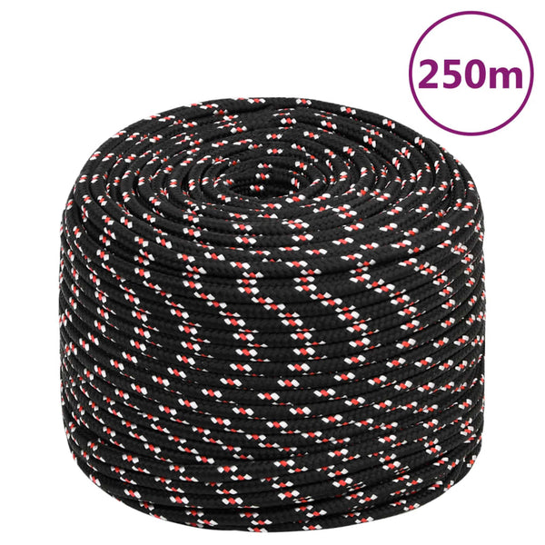 Corda de barco 6 mm 250 m polipropileno preto