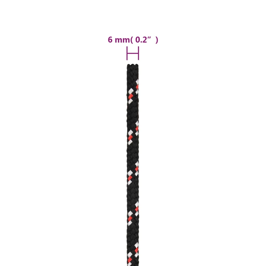 Corda de barco 6 mm 250 m polipropileno preto