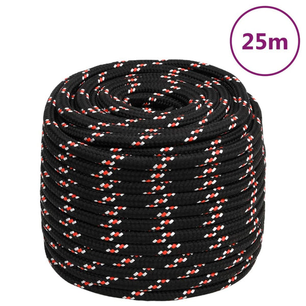 Corda de barco 16 mm 25 m polipropileno preto