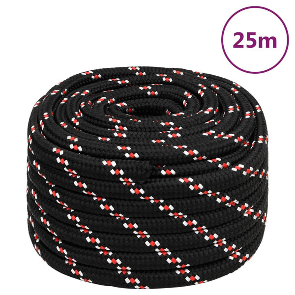 Corda de barco 20 mm 25 m polipropileno preto