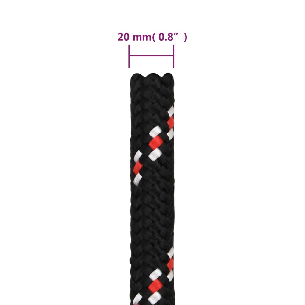 Corda de barco 20 mm 50 m polipropileno preto