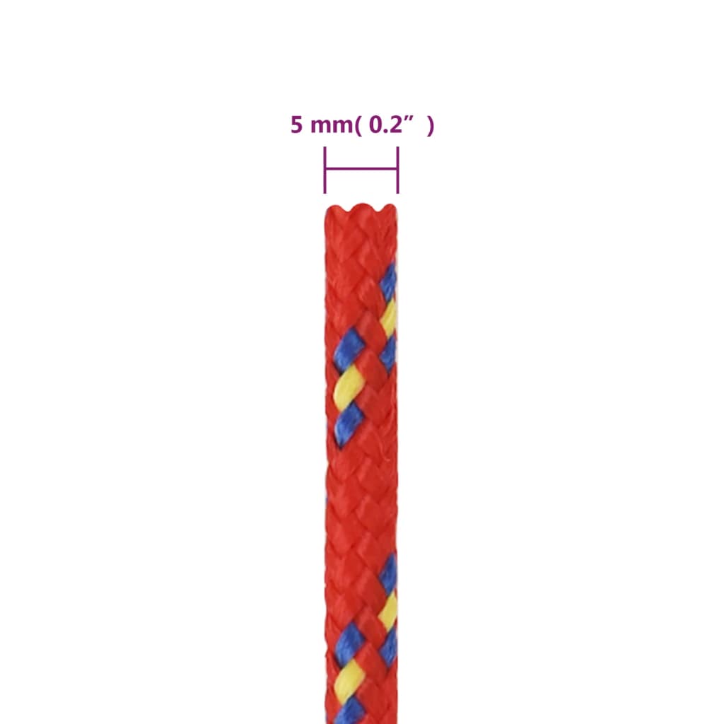 Corda de barco 5 mm 25 m polipropileno vermelho