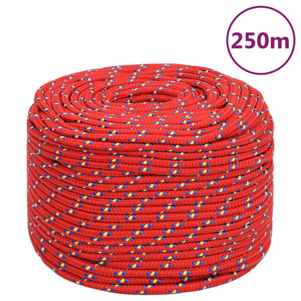 Corda de barco 6 mm 250 m polipropileno vermelho