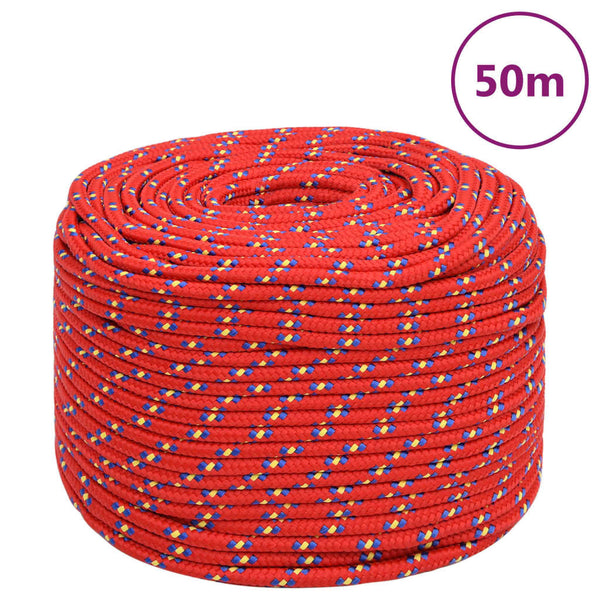 Corda de barco 8 mm 50 m polipropileno vermelho