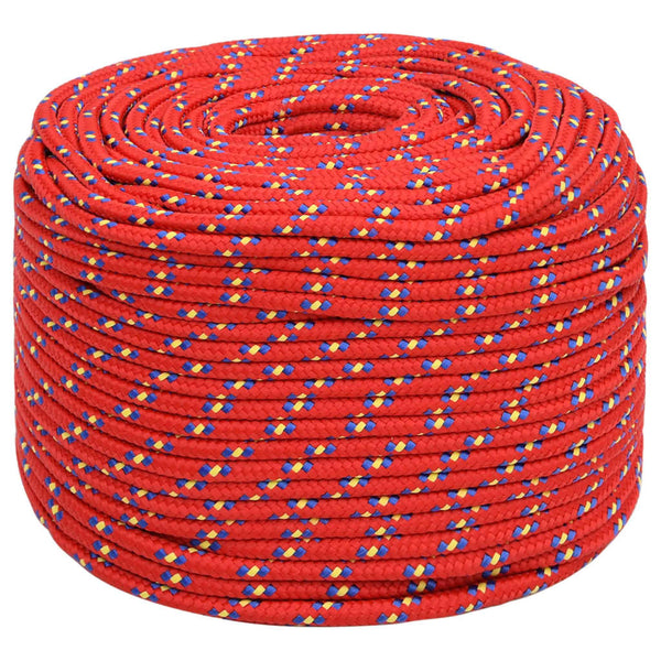 Corda de barco 8 mm 50 m polipropileno vermelho