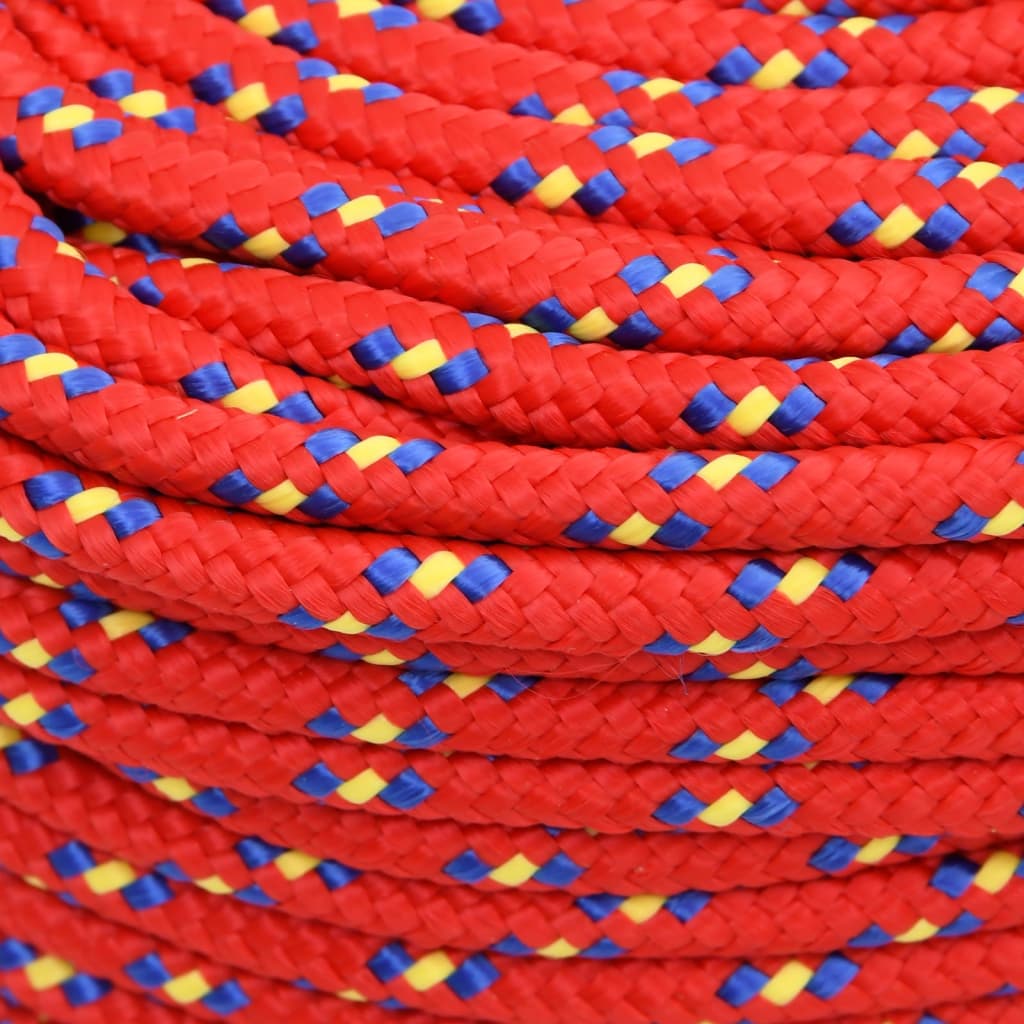 Corda de barco 8 mm 50 m polipropileno vermelho