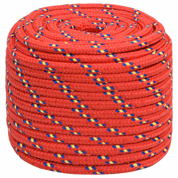 Corda de barco 16 mm 100 m polipropileno vermelho
