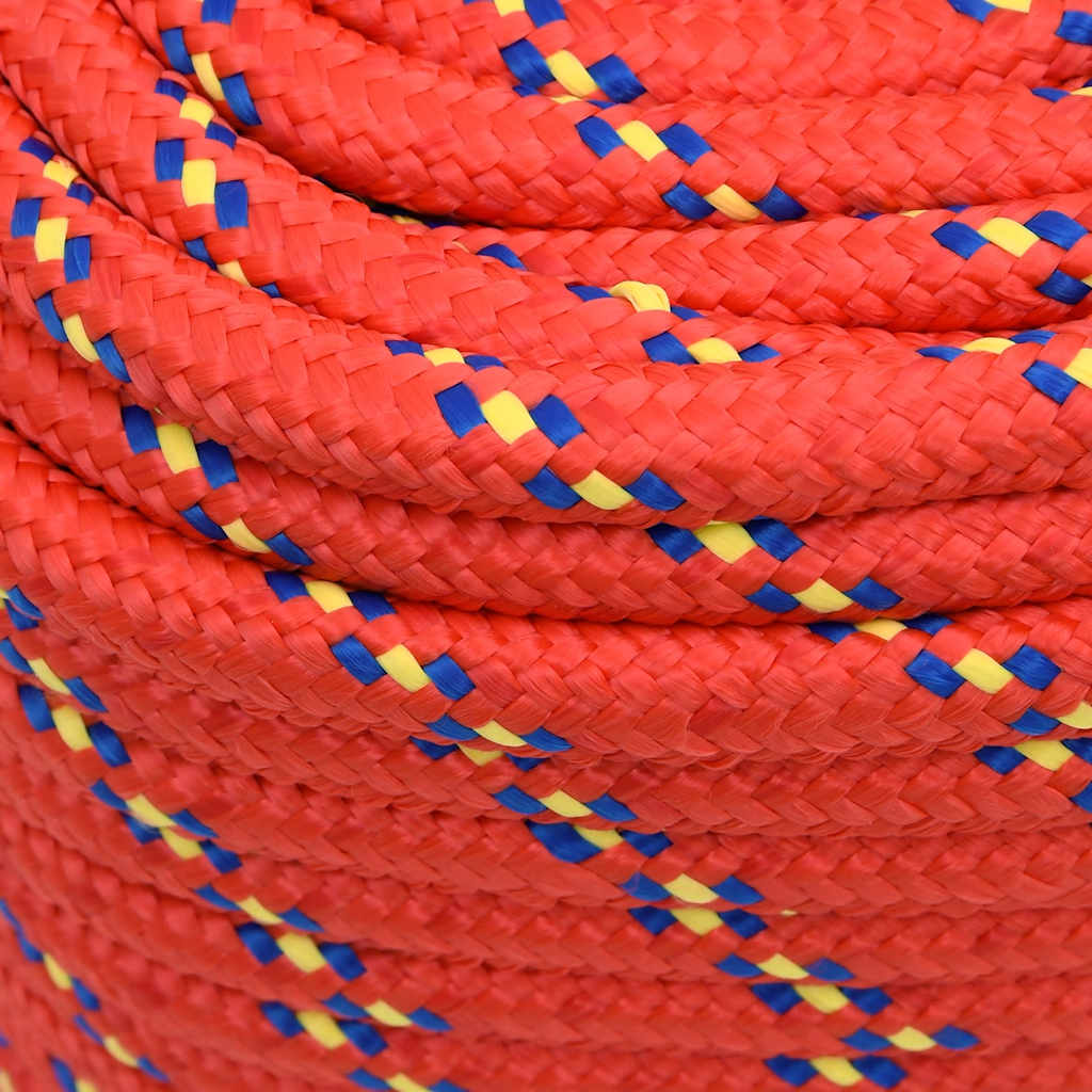 Corda de barco 16 mm 100 m polipropileno vermelho