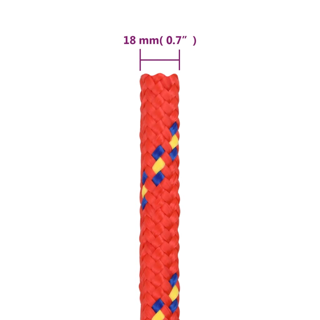 Corda de barco 18 mm 25 m polipropileno vermelho