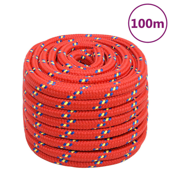 Corda de barco 20 mm 100 m polipropileno vermelho