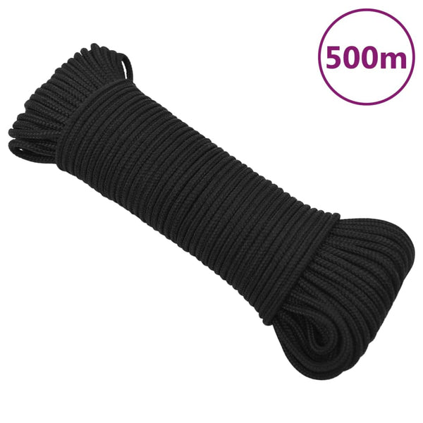 Corda de barco 3 mm 500 m polipropileno preto completo