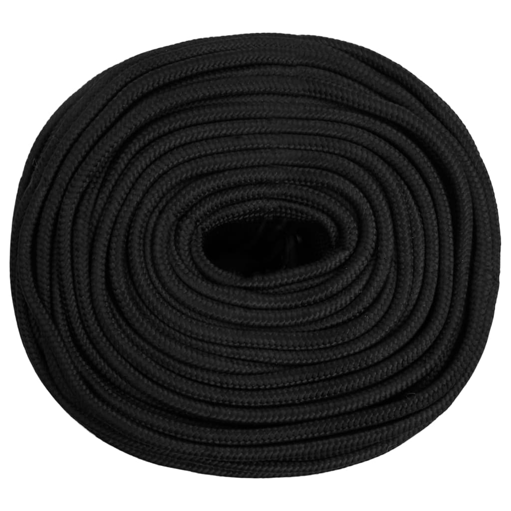 Corda de barco 6 mm 100 m polipropileno preto completo