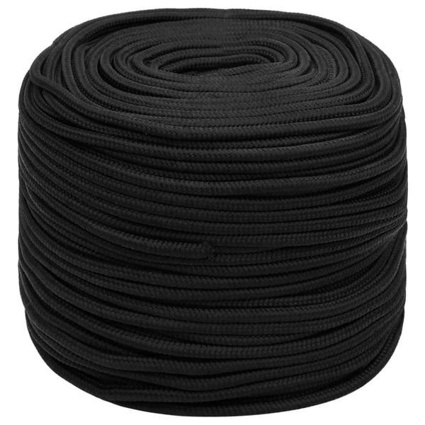 Corda de barco 10 mm 100 m polipropileno preto completo