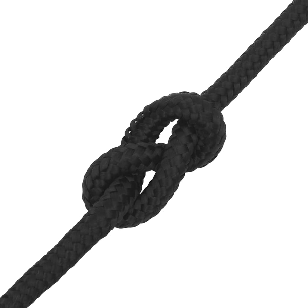 Corda de barco 12 mm 100 m polipropileno preto completo