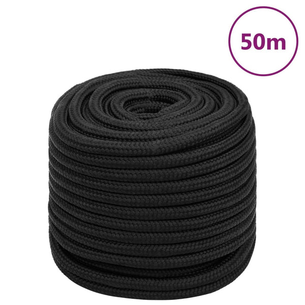 Corda de barco 16 mm 50 m polipropileno preto completo