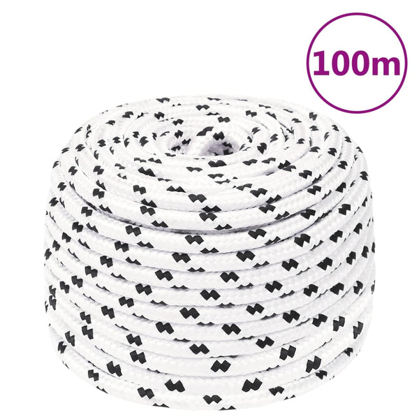 Corda de trabalho 10 mm 100 m poliéster branco