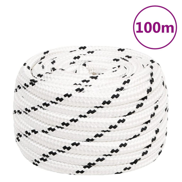 Corda de trabalho 16 mm 100 m poliéster branco