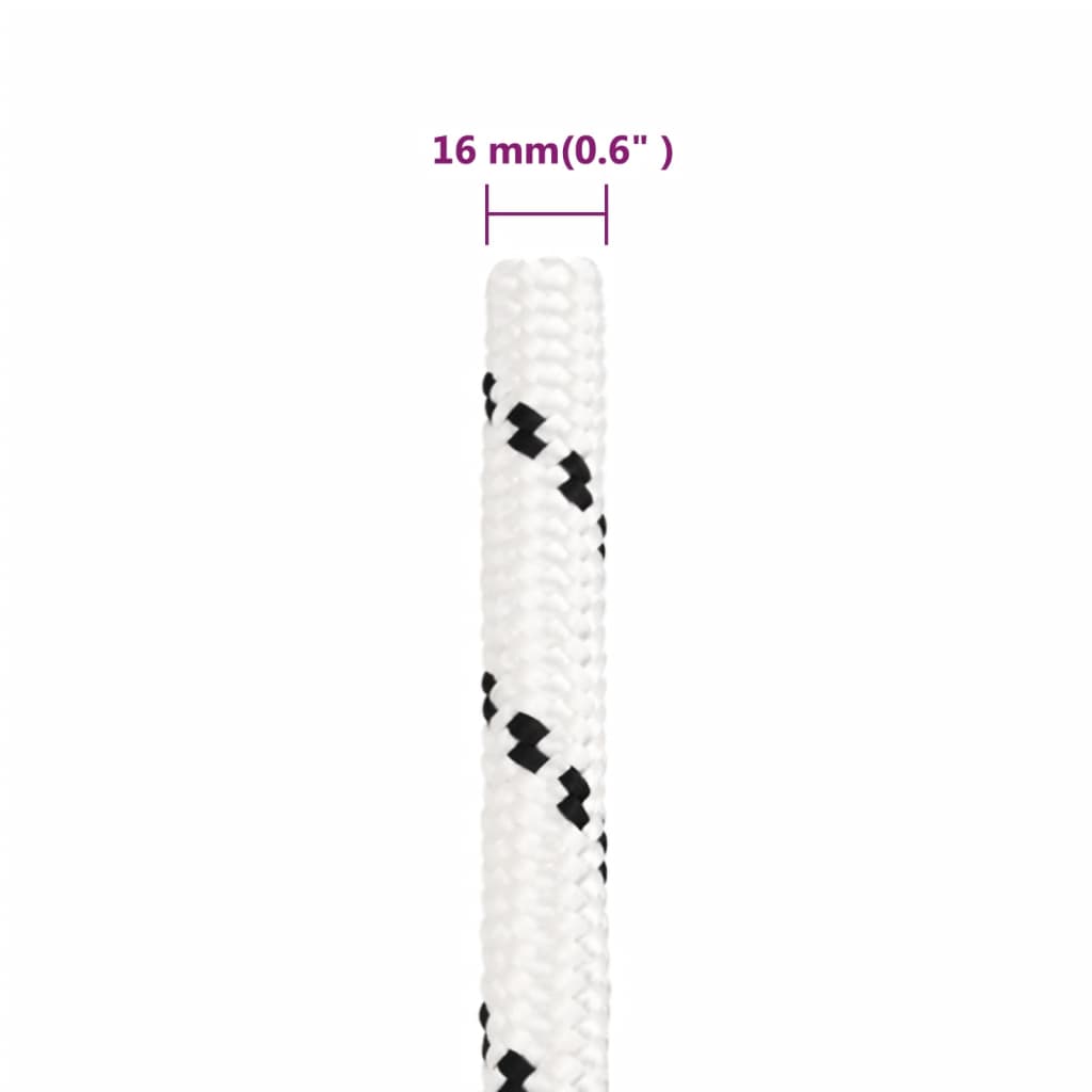 Corda de trabalho 16 mm 100 m poliéster branco
