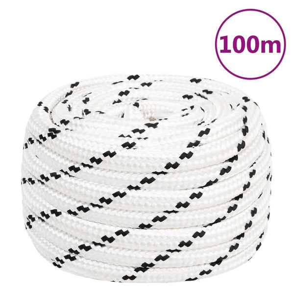 Corda de trabalho 18 mm 100 m poliéster branco