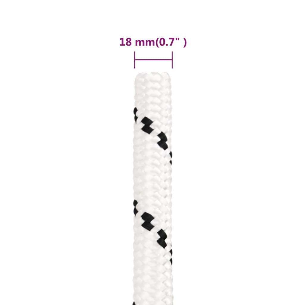 Corda de trabalho 18 mm 100 m poliéster branco