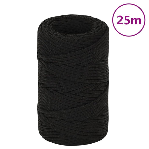 Corda de trabalho 2 mm 25 m poliéster preto