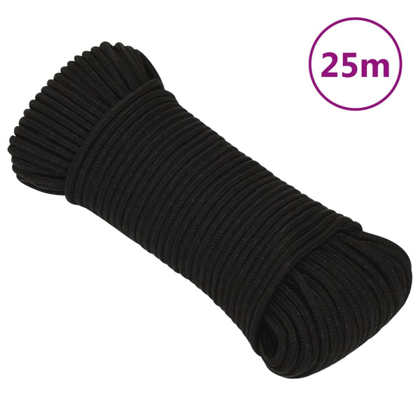 Corda de trabalho 3 mm 25 m poliéster preto
