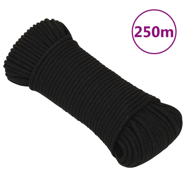 Corda de trabalho 3 mm 250 m poliéster preto