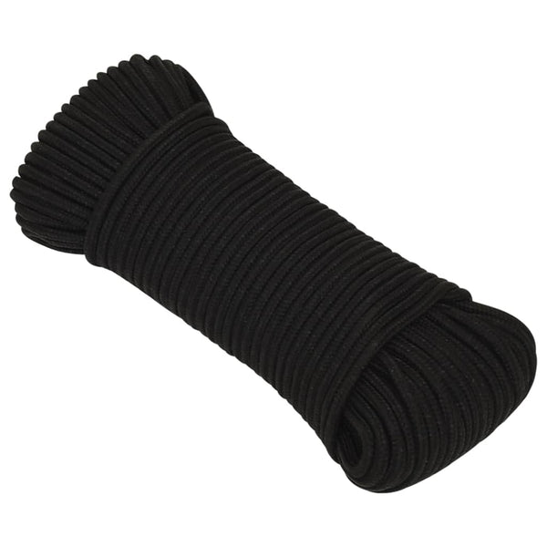 Corda de trabalho 3 mm 250 m poliéster preto