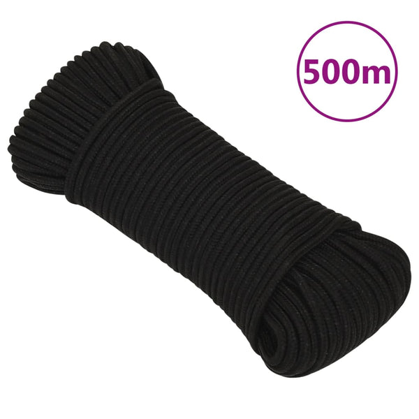 Corda de trabalho 3 mm 500 m poliéster preto