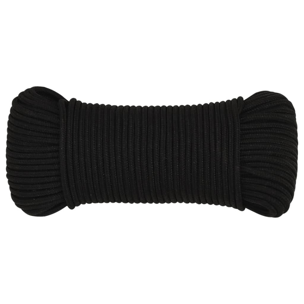 Corda de trabalho 3 mm 500 m poliéster preto