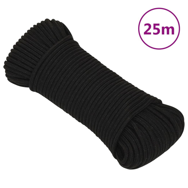 Corda de trabalho 5 mm 25 m poliéster preto