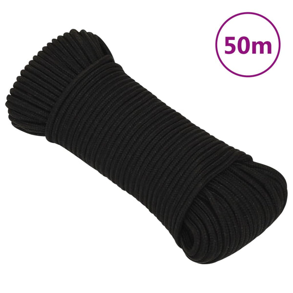 Corda de trabalho 5 mm 50 m poliéster preto
