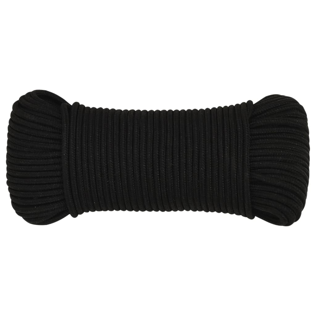 Corda de trabalho 5 mm 250 m poliéster preto