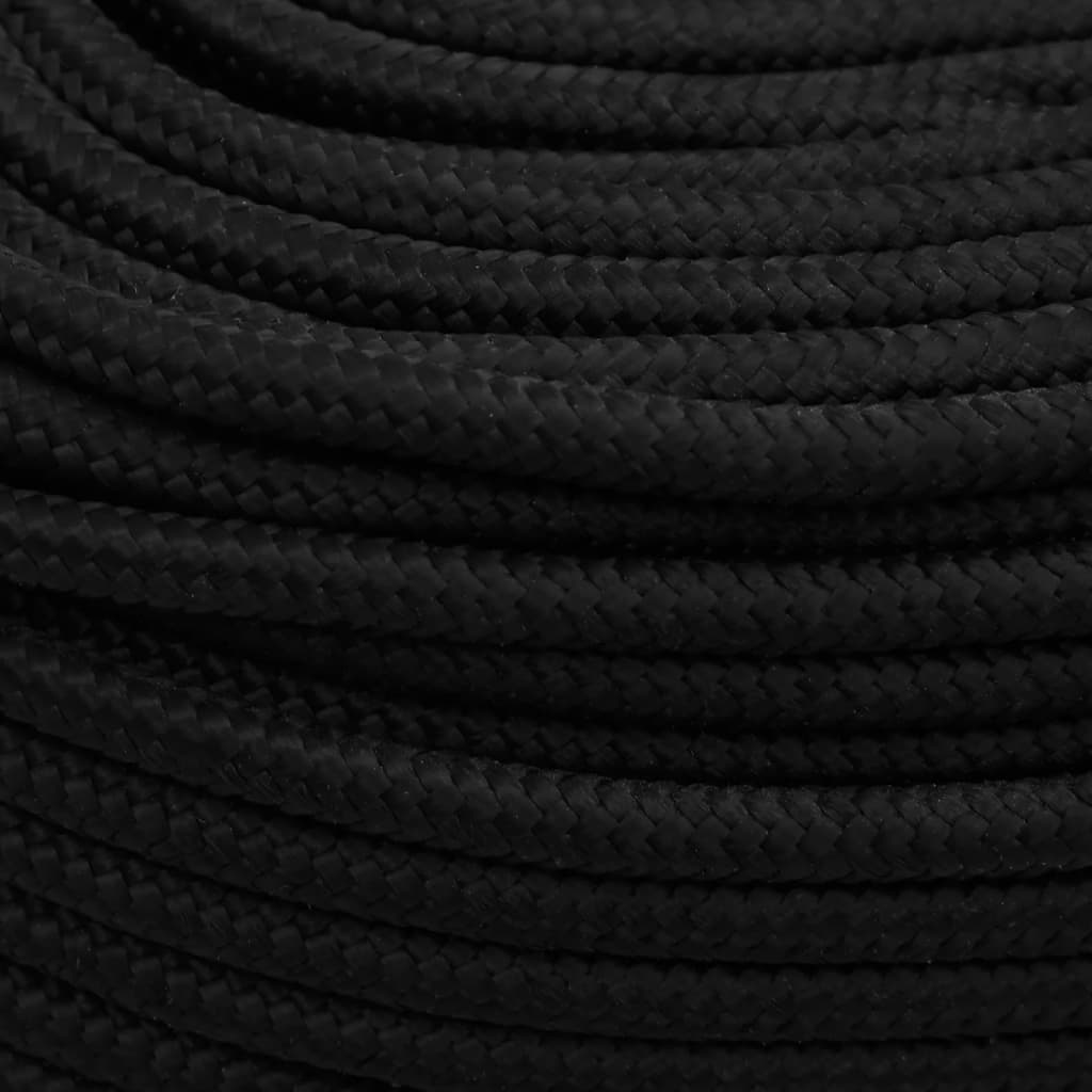 Corda de trabalho 6 mm 25 m poliéster preto