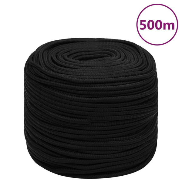 Corda de trabalho 6 mm 500 m poliéster preto