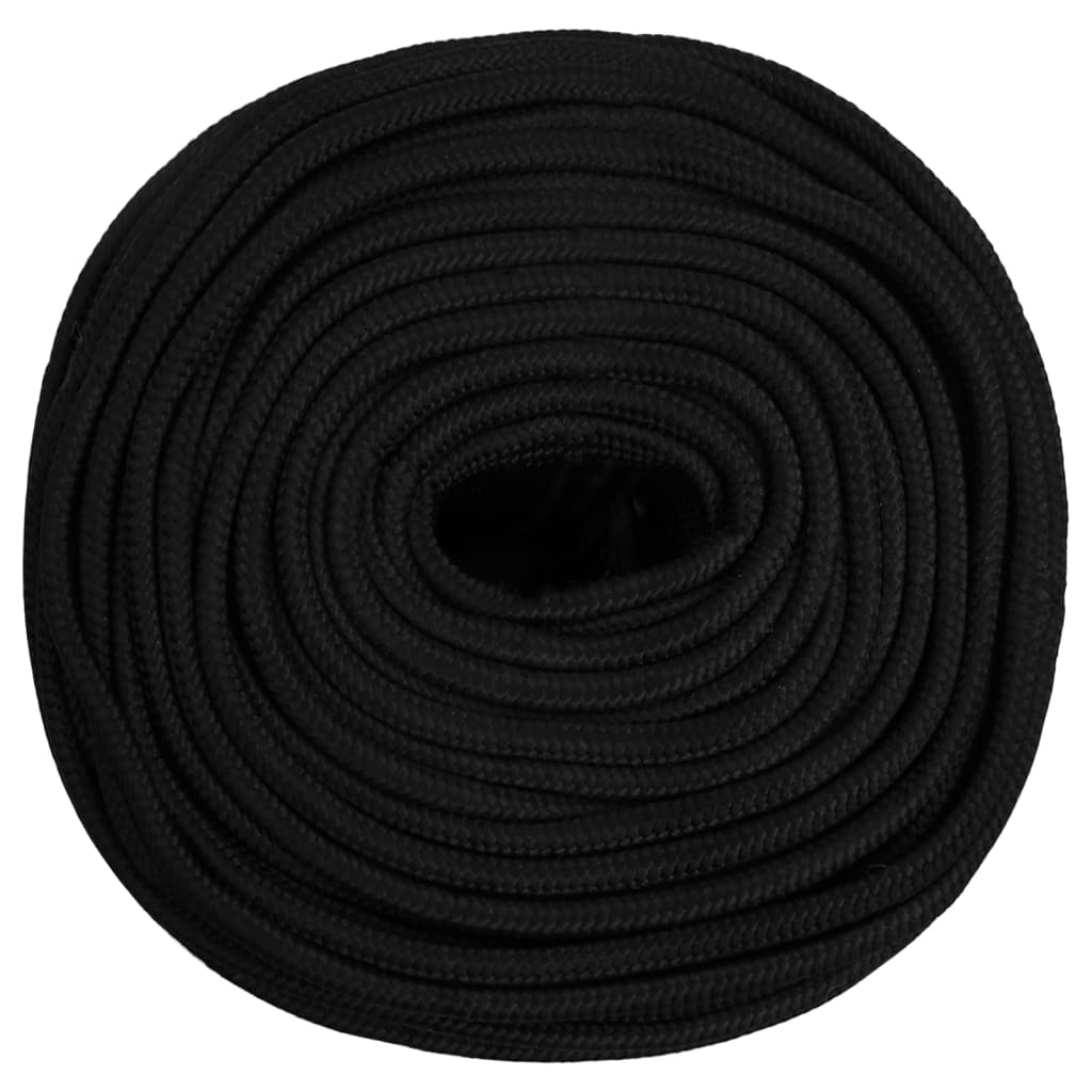 Corda de trabalho 6 mm 500 m poliéster preto