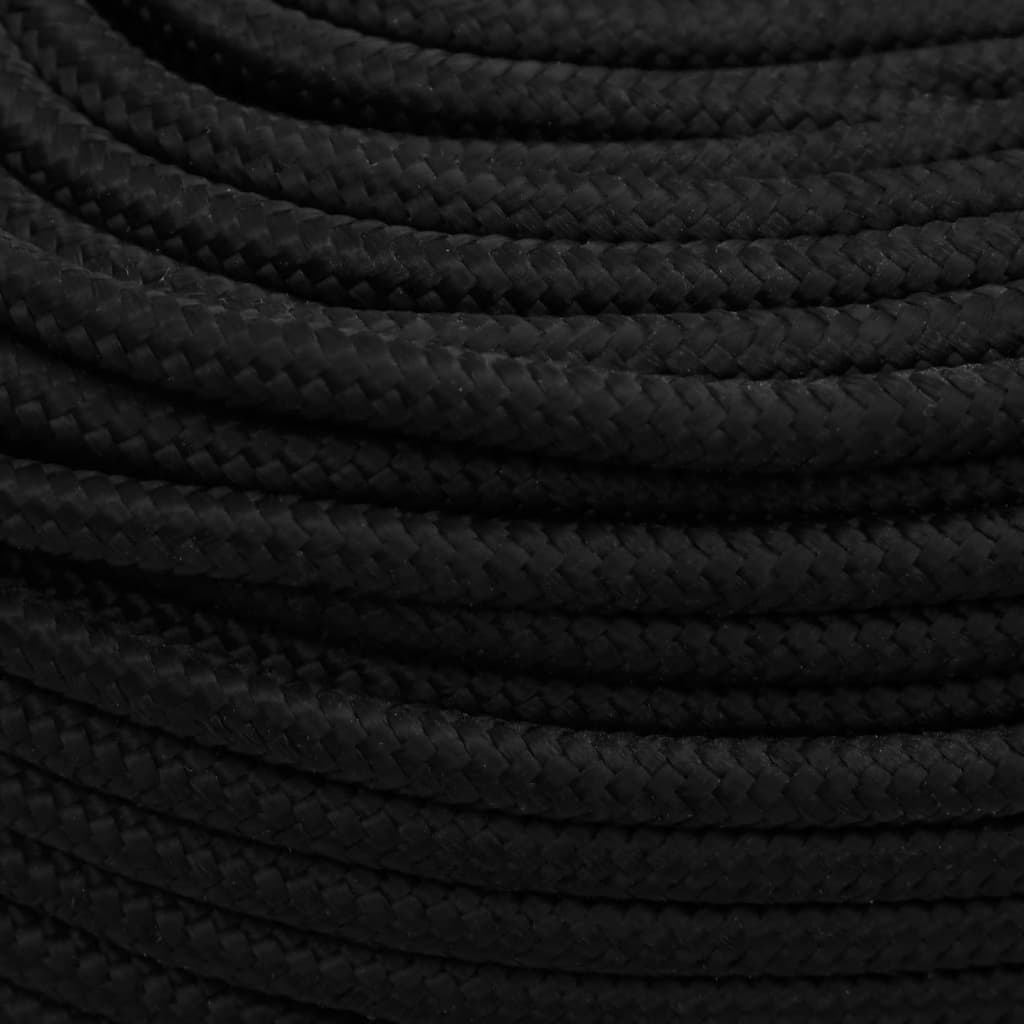 Corda de trabalho 10 mm 50 m poliéster preto