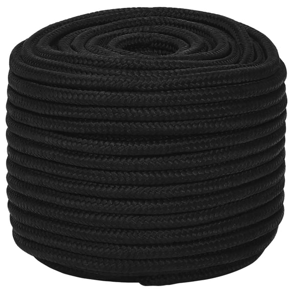 Corda de trabalho 12 mm 25 m poliéster preto